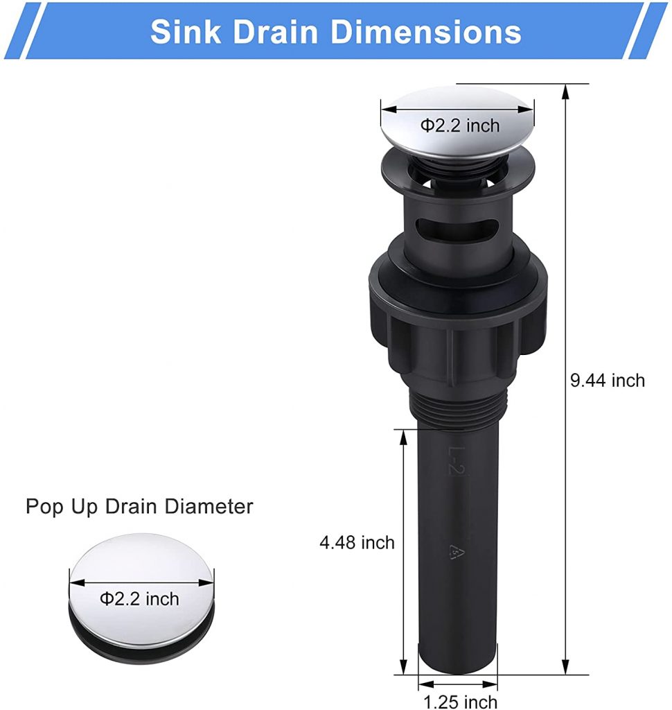 ARCORA Chrome Bathroom Sink Pop up Drain with Overflows