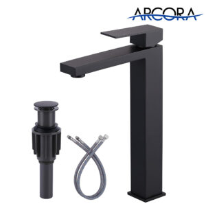 ARCORA Oil Rubbed Bronze Vessel Sink Faucet with Pop Up Drain and Supply Lines