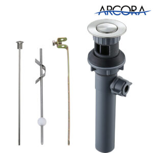 ARCORA Brushed Nickel Bathroom Sink Drain with Overflow & Lift Rod for Vessel Sink