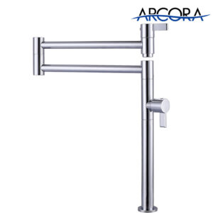 ARCORA Modern Chrome Deck Mounted Solid Brass Pot Filler Kitchen Folding Faucet