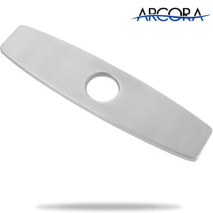 ARCORA 9.6 Inch Brushed Nickel Faucet Hole Cover Stainless Steel Deck Plate for 1 or 3 Hole