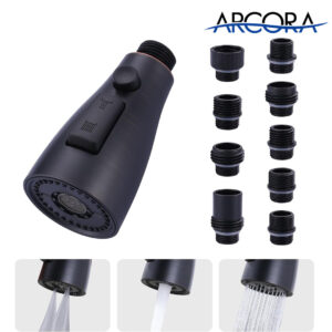 ARCORA 3-Function Oil Rubbed Bronze Kitchen Faucet Spray Head Replacement with 9 Adapters