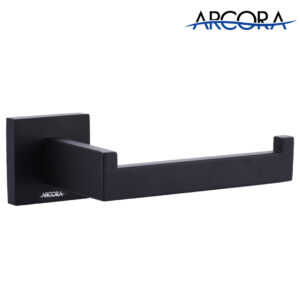 ARCORA Single Arm Matte Black Wall Mount Bathroom Toilet Paper Holder