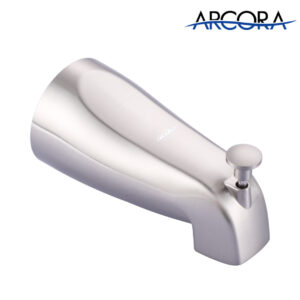 ARCORA Brushed Nickel Wall Mount Tub Spout with Shower Diverter