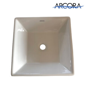 ARCORA White Porcelain Ceramic Rectangular Modern Above Counter Lavatory Vessel Vanity Sink