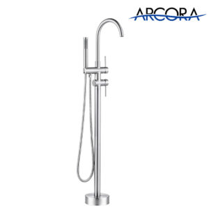 ARCORA Brushed Nickel High Flow Freestanding Bathtub Faucet with Handheld Sprayer